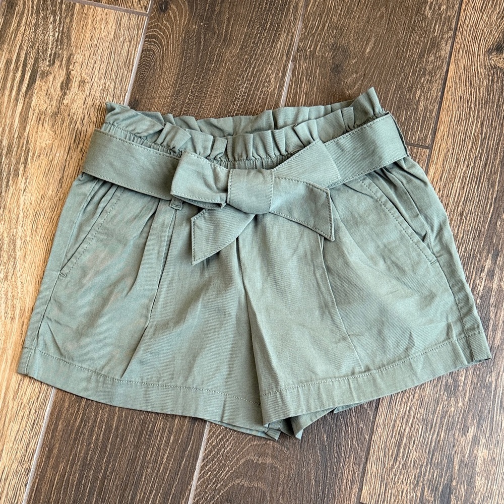 J.Crew Girls’ Olive Tie Waist Short in Drapey Twill—8 - Picture 2 of 5